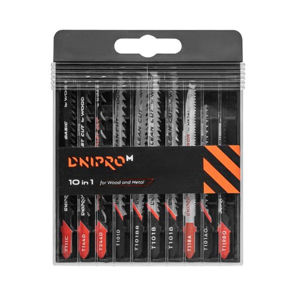 Saw blade set for Dnipro-M jigsaw 10 pcs