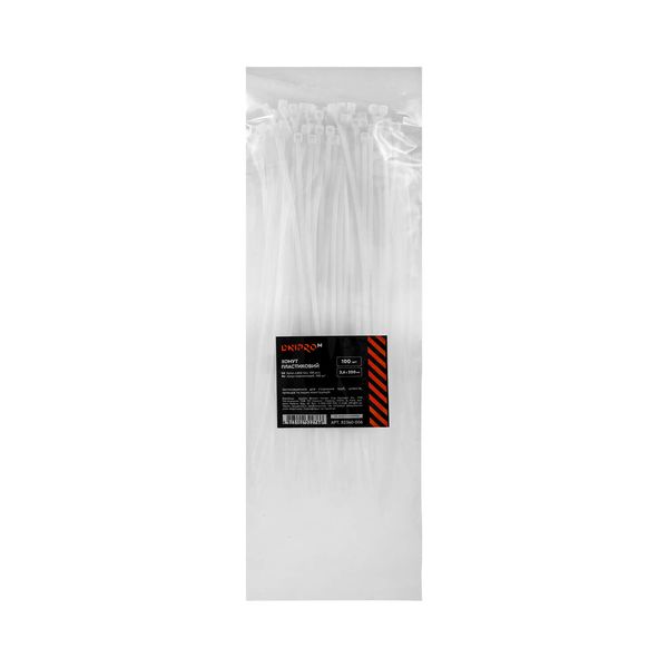 Plastic cable tie Dnipro-M white 3.6 mm 250 mm (100 pcs/pack)