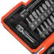 Screwdriver set Dnipro-M with ratchet and bits S2, 1/4" 38 pcs