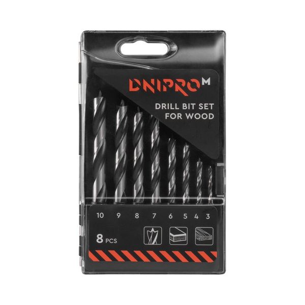 Wood drill bit set Dnipro-M 8 pcs (3-10 mm)