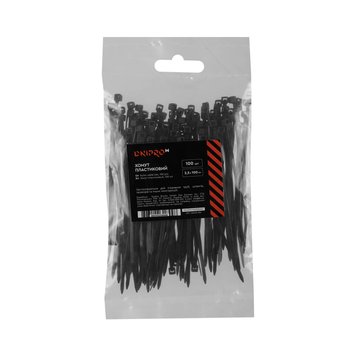 Black cable tie Dnipro-M 2.5 mm 100 mm (100 pcs/pack)