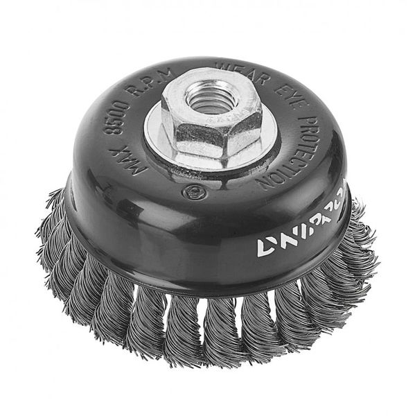 Metal Wire Brush Dnipro-M T100-V End, Twisted Wire, Reinforced 100 mm