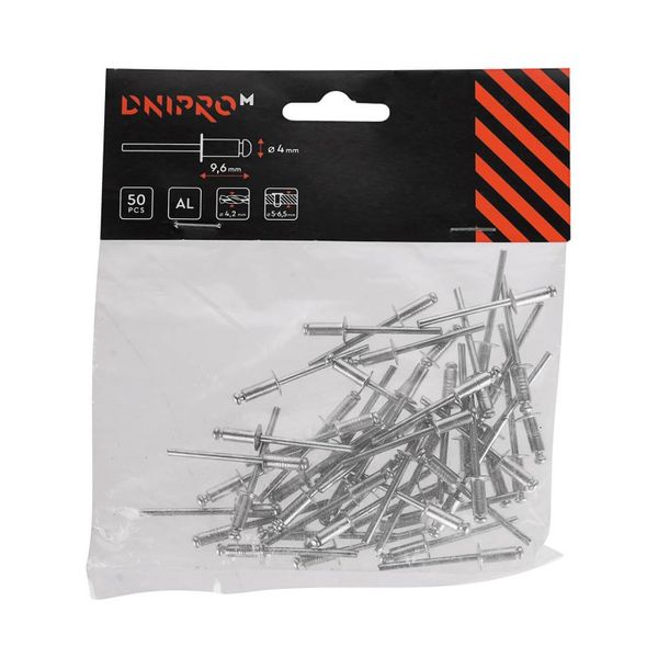 Aluminum rivet Dnipro-M 4*9.6 mm (50 pcs)