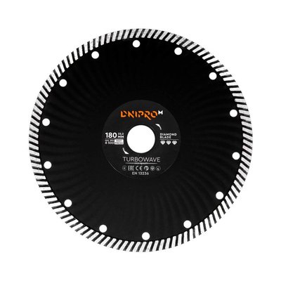 Diamond disc Dnipro-M 180 mm 22.2 mm Turbowave