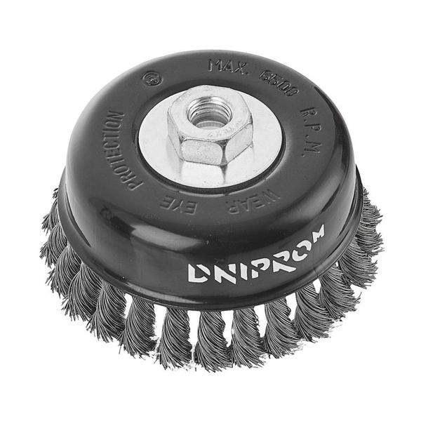 Metal Wire Brush Dnipro-M T125-V End, Twisted Wire, Reinforced 125 mm