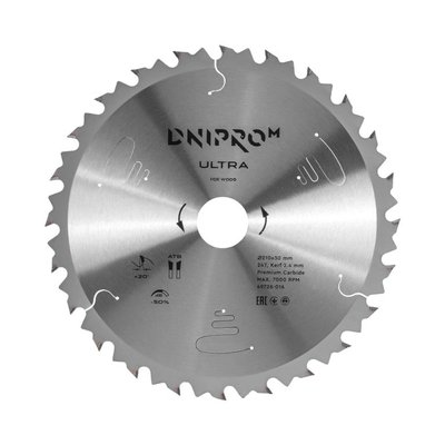Saw blade Dnipro-M ULTRA 210 mm 30 25.4 65Mn 24T (for wood)
