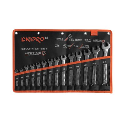 A set of Dnipro-M ULTRA socket wrenches in a case. (7-24 mm) 14 pcs.