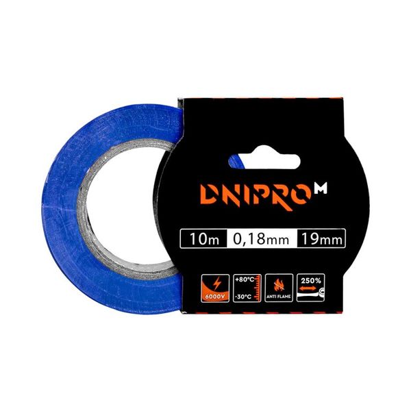 Isolierband Dnipro-M 10 m 19 mm 0,18 mm blau 8030001 фото