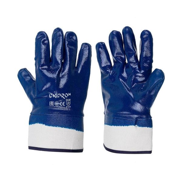 Work gloves Dnipro-M Blue nitrile oil-resistant