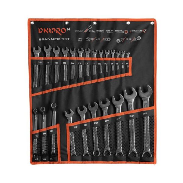 Universal wrench set Dnipro-M ULTRA in case, (6-32, 12-17 mm) 24 pcs