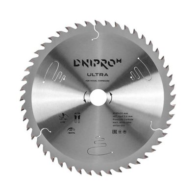 Saw blade Dnipro-M ULTRA 185 mm 20 16 65 Mn 48T (for wood)