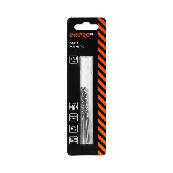 Metal Drill Bit Dnipro-M P6M5K5 4.2 mm (2 pcs)