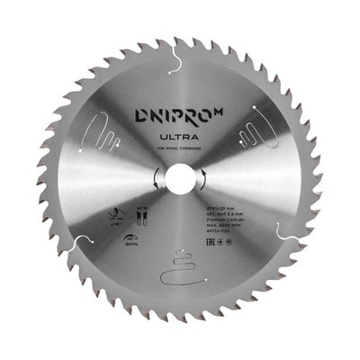 Saw blade Dnipro-M ULTRA 185 mm 20 16 65Mn 48T (for wood)