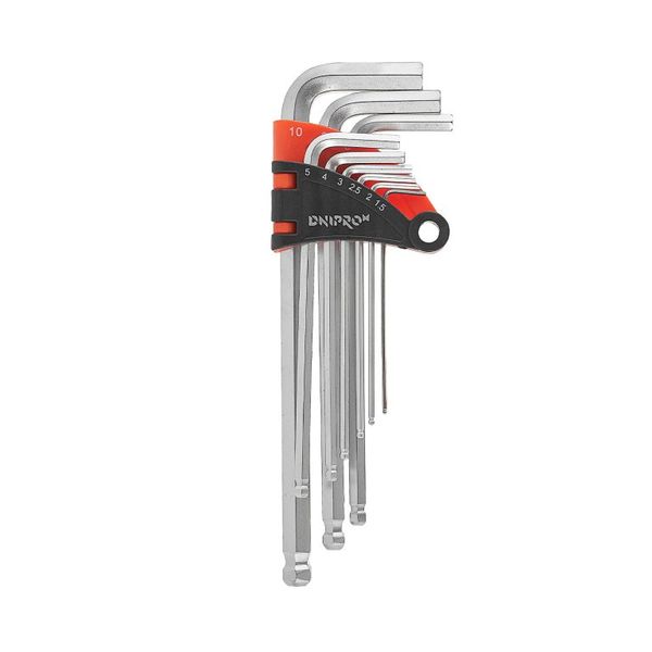 Hex key set Dnipro-M extended with ball 9 pcs