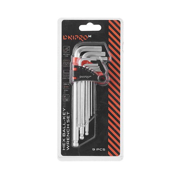 Hex key set Dnipro-M extended with ball 9 pcs